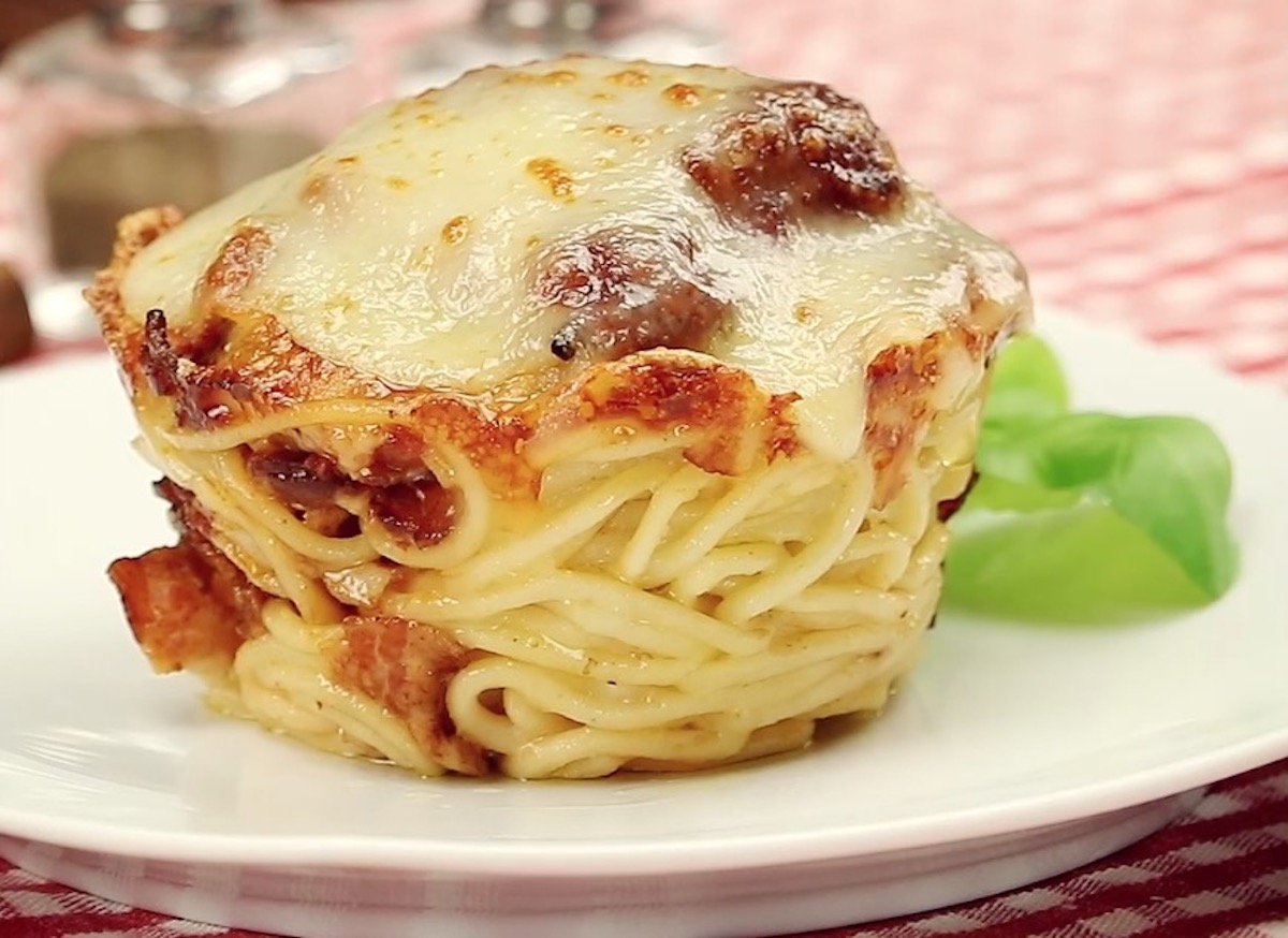 Ein Spaghetti-Muffin 