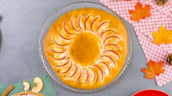 Apfelkuchen mit Vanillepudding