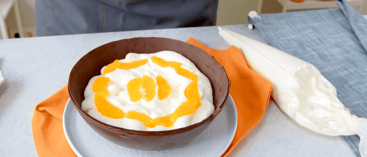 Orangenfilets auf Frischkäsecreme