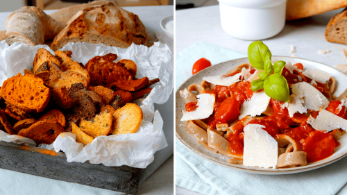 2 köstliche Rezepte mit altem Brot – Brotchips und Brotnudeln ...