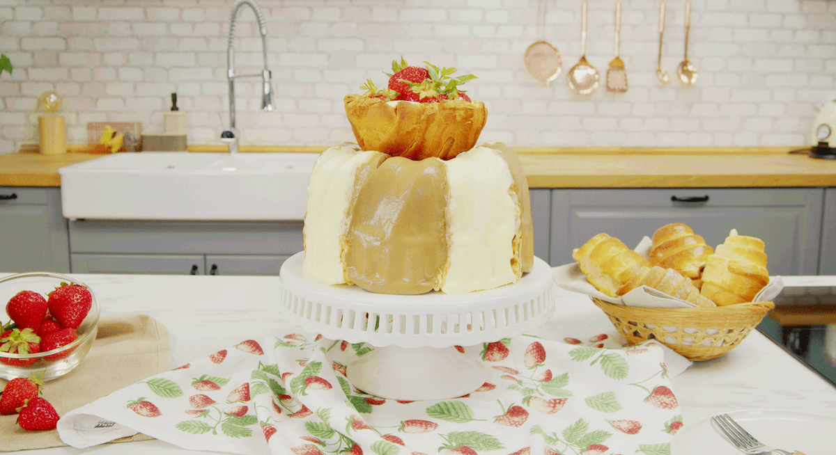Toller Croissant-Kuchen mit Vanille- und Schokocreme - Leckerschmecker