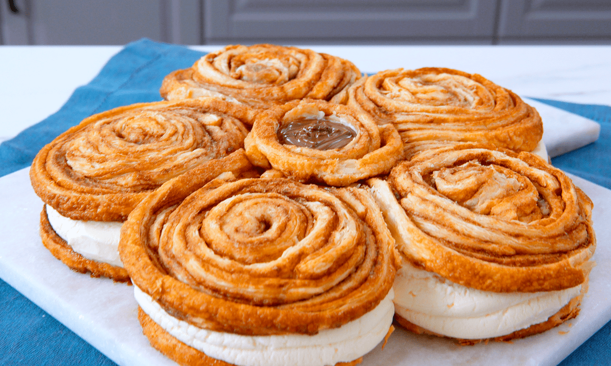 Blätterteig-Zimtschnecken mit Vanillecreme
