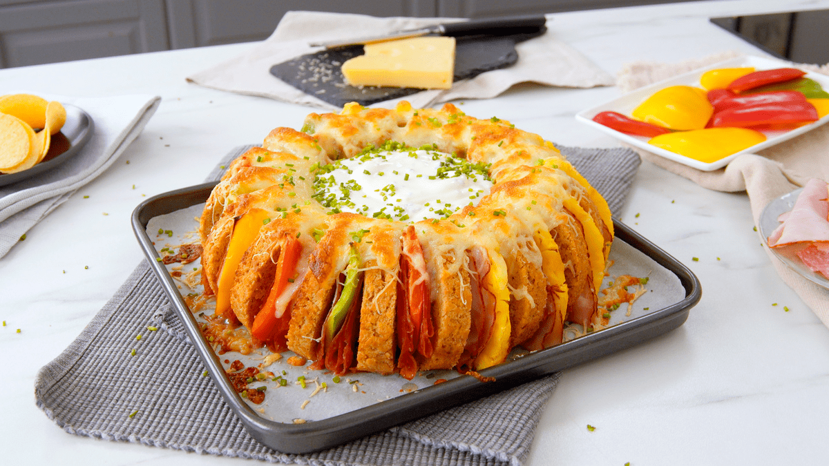 Gefülltes Brot mit Sour Cream