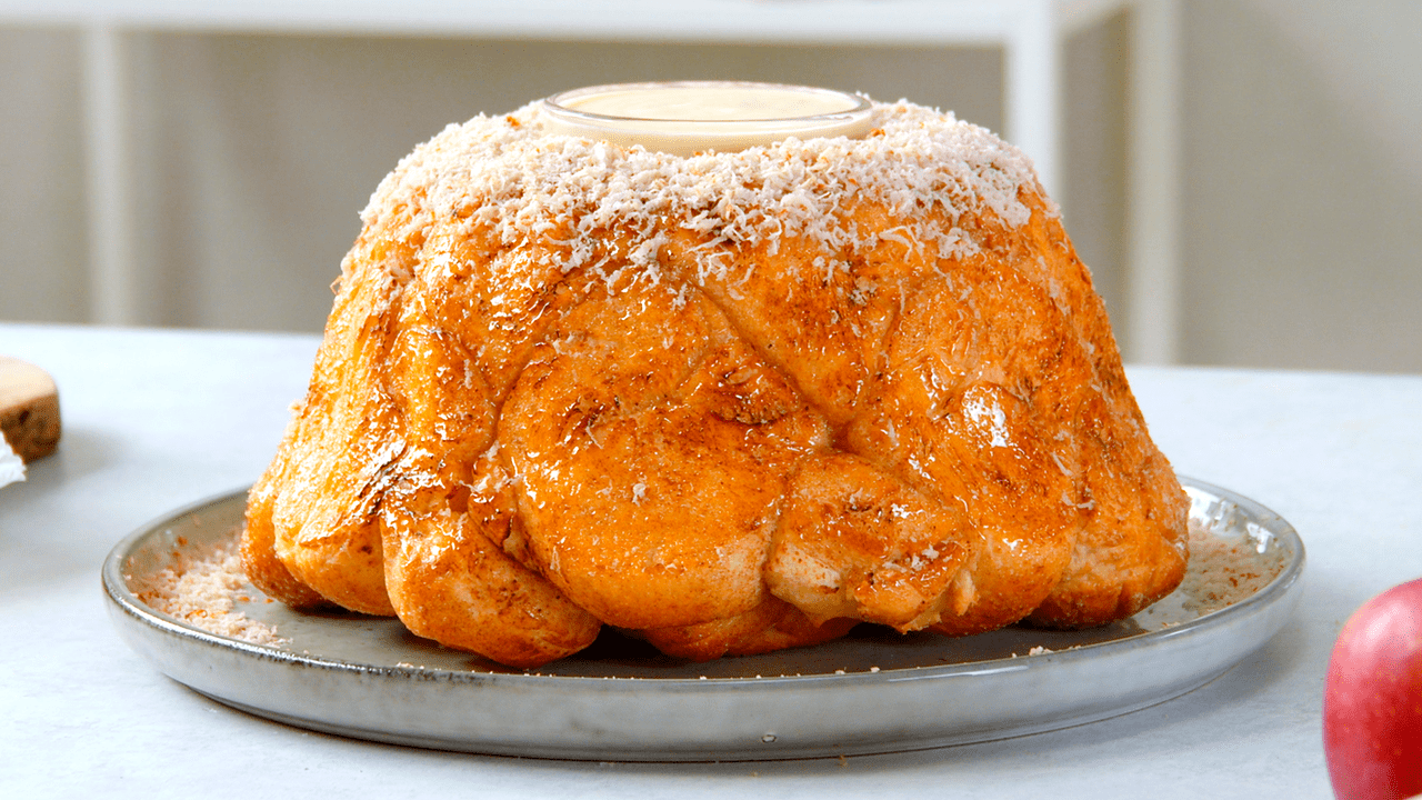 Mit Apfel-Milchreis gefülltes Affenbrot | Zupfbrot - Leckerschmecker