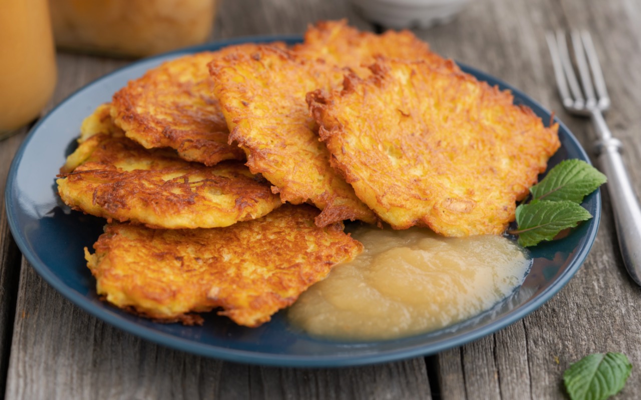 Kartoffelpuffer mit Apfelmus: der Klassiker selbst gemacht ...