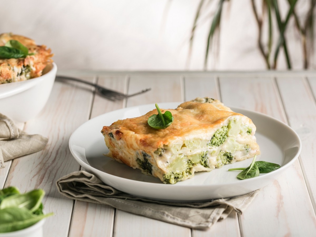 Brokkoli-Spinat-Lasagne mit dreierlei Käse: italienischer Klassiker mal anders