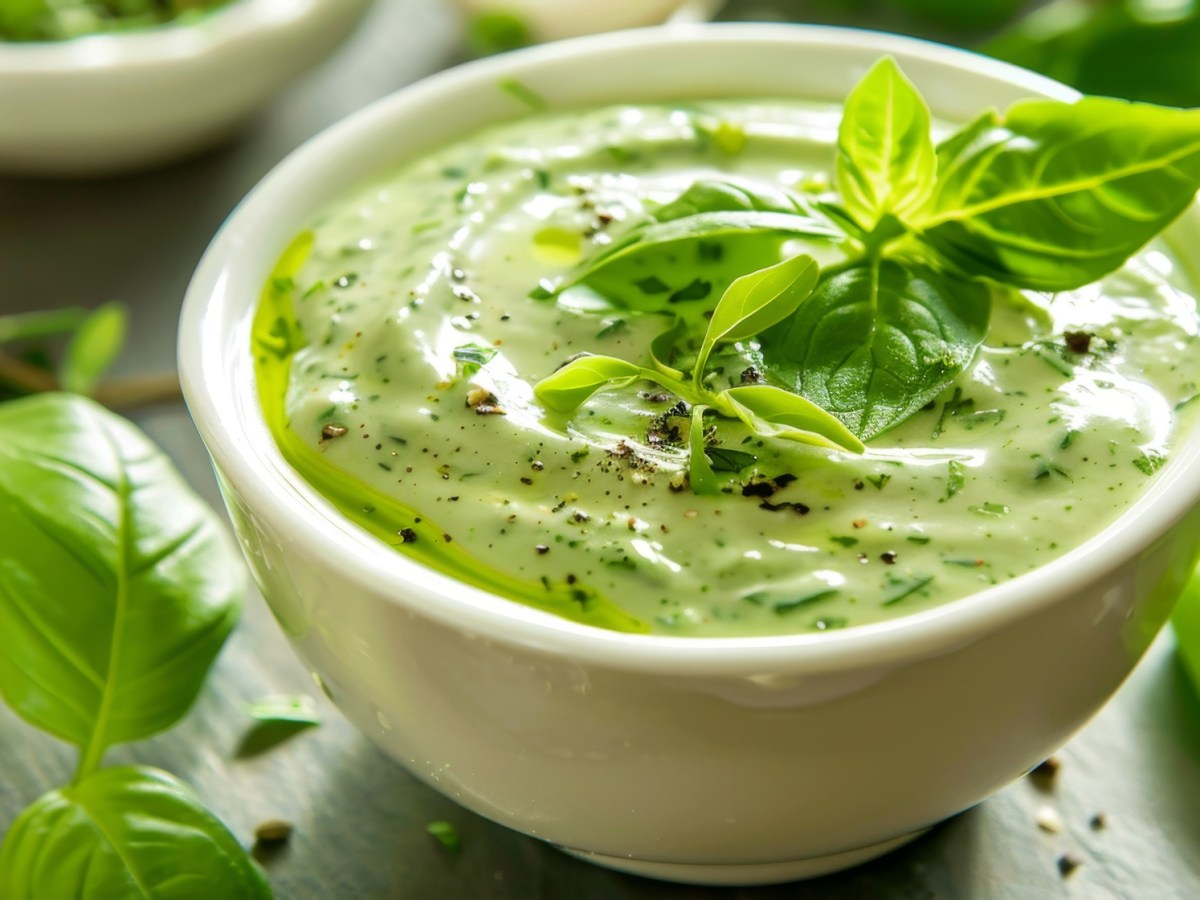 Basilikum-Dip schmeckt selbst gemacht besser als vom Feinkosthändler