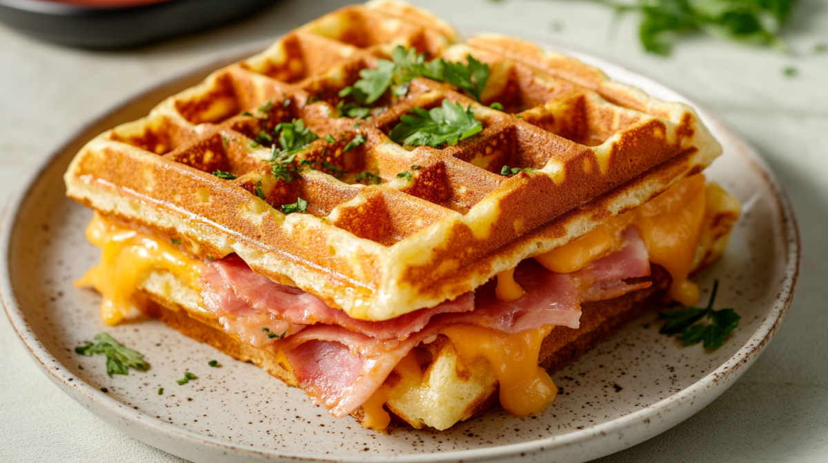 Pizzawaffeln mit Schinken und Käse: Rezept für Pizzafans - Leckerschmecker