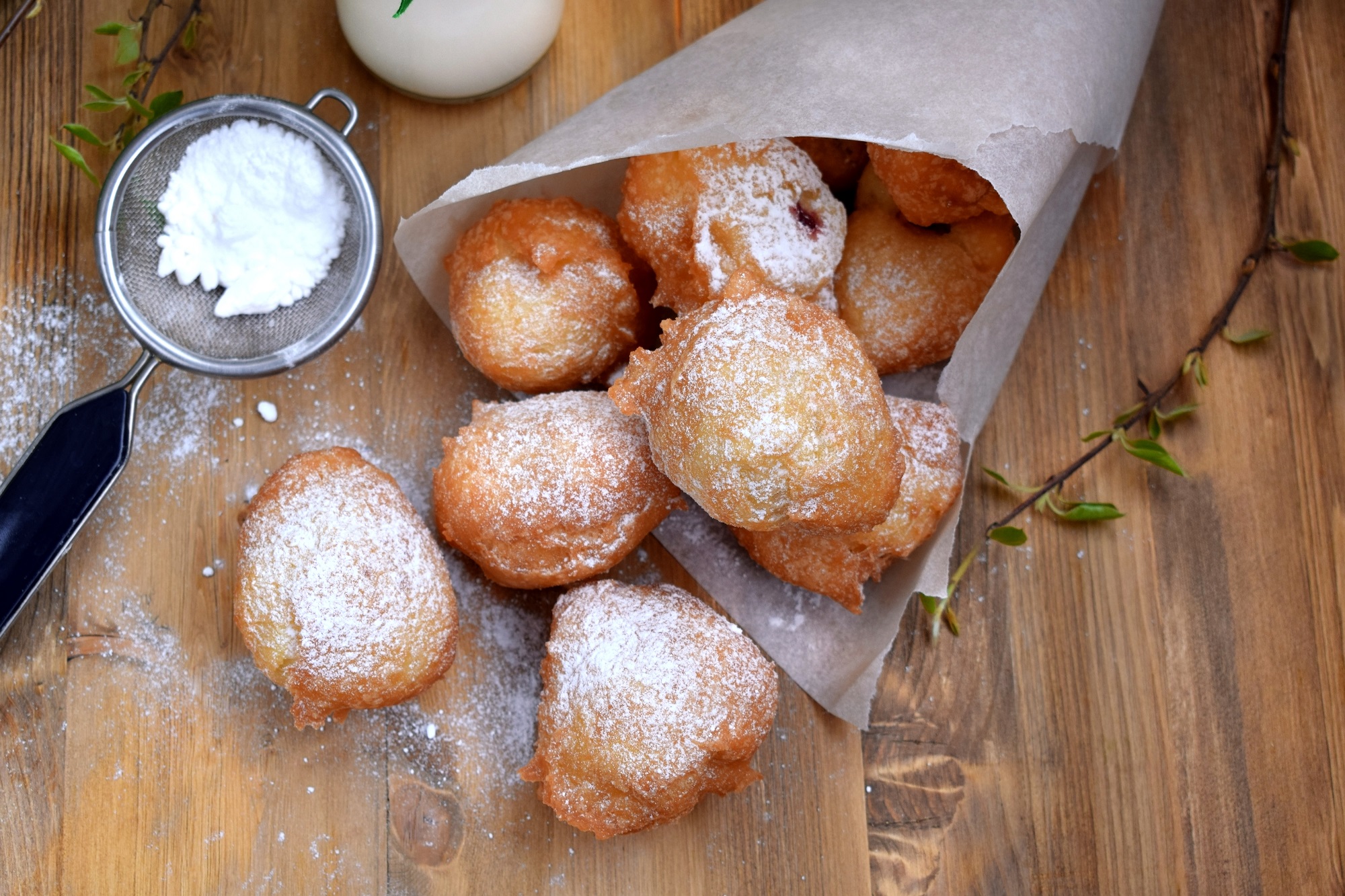Berliner aus der Heißluftfritteuse: außen knusprig, innen weich ...