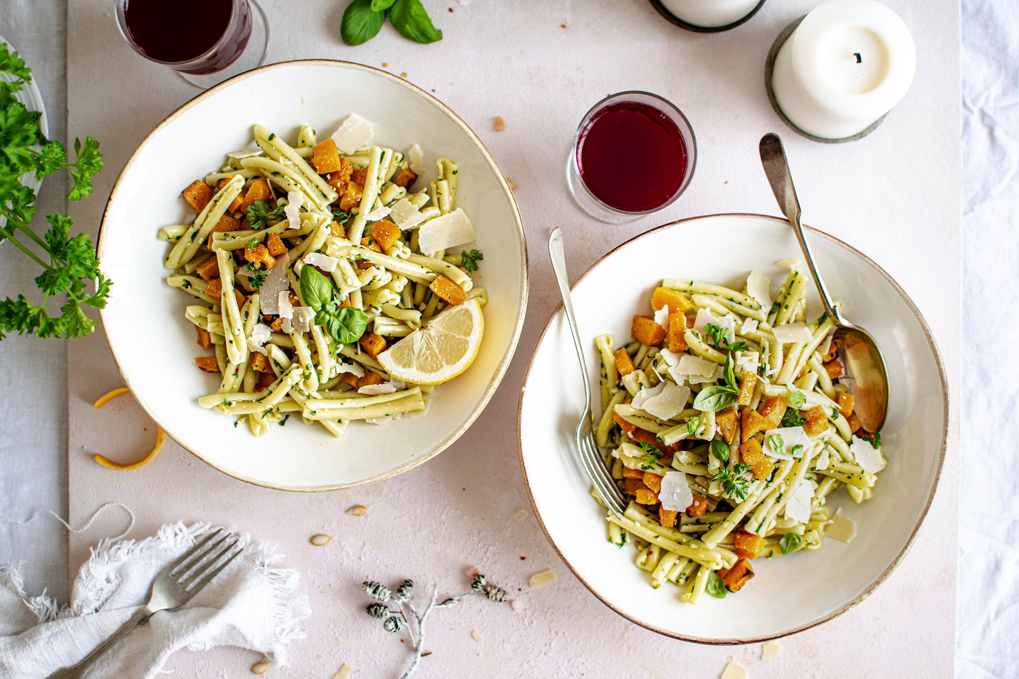 Nudeln mit Kürbis und Pesto: einfach gekocht, einfach lecker ...