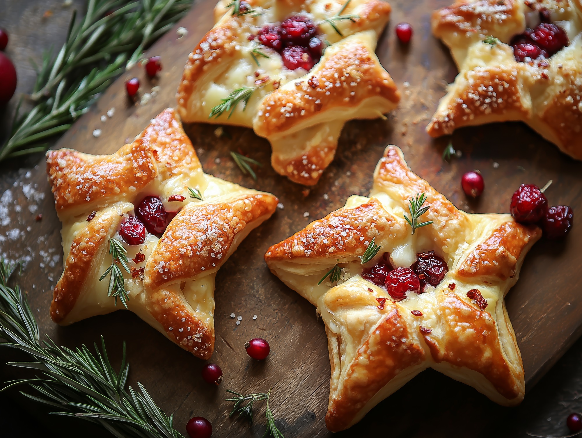 Blätterteigsterne mit Brie und Cranberrys: weihnachtliche Vorspeise ...