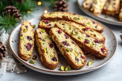 Teller mit Cranberry-Pistazien-Cantuccini