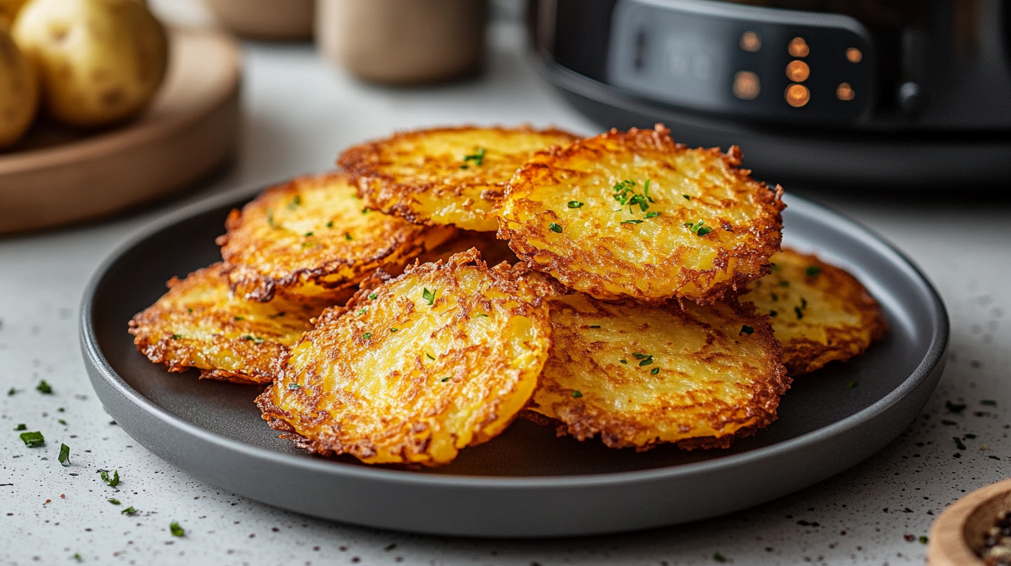 Kartoffelpuffer aus der Heißluftfritteuse: knusprig mit wenig Fett ...