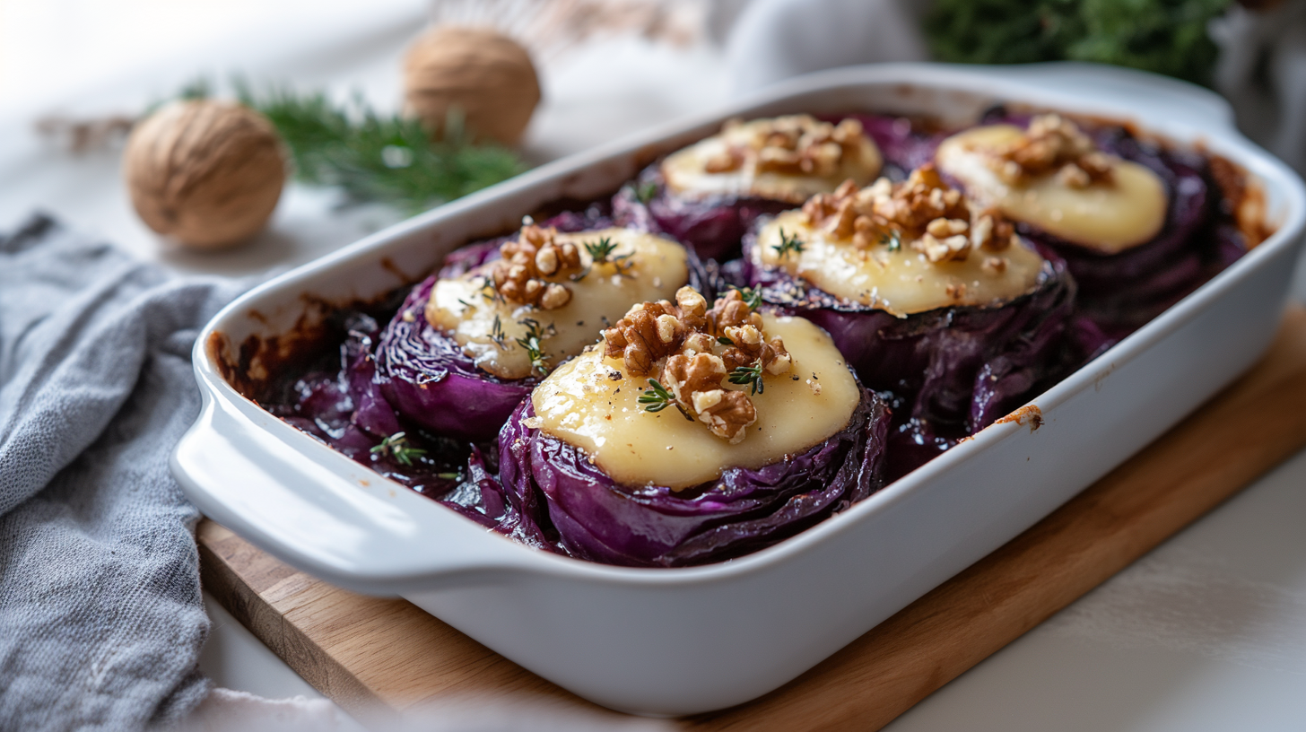 Rotkohlsteaks mit Camembert: Beilage oder Hauptspeise - Leckerschmecker