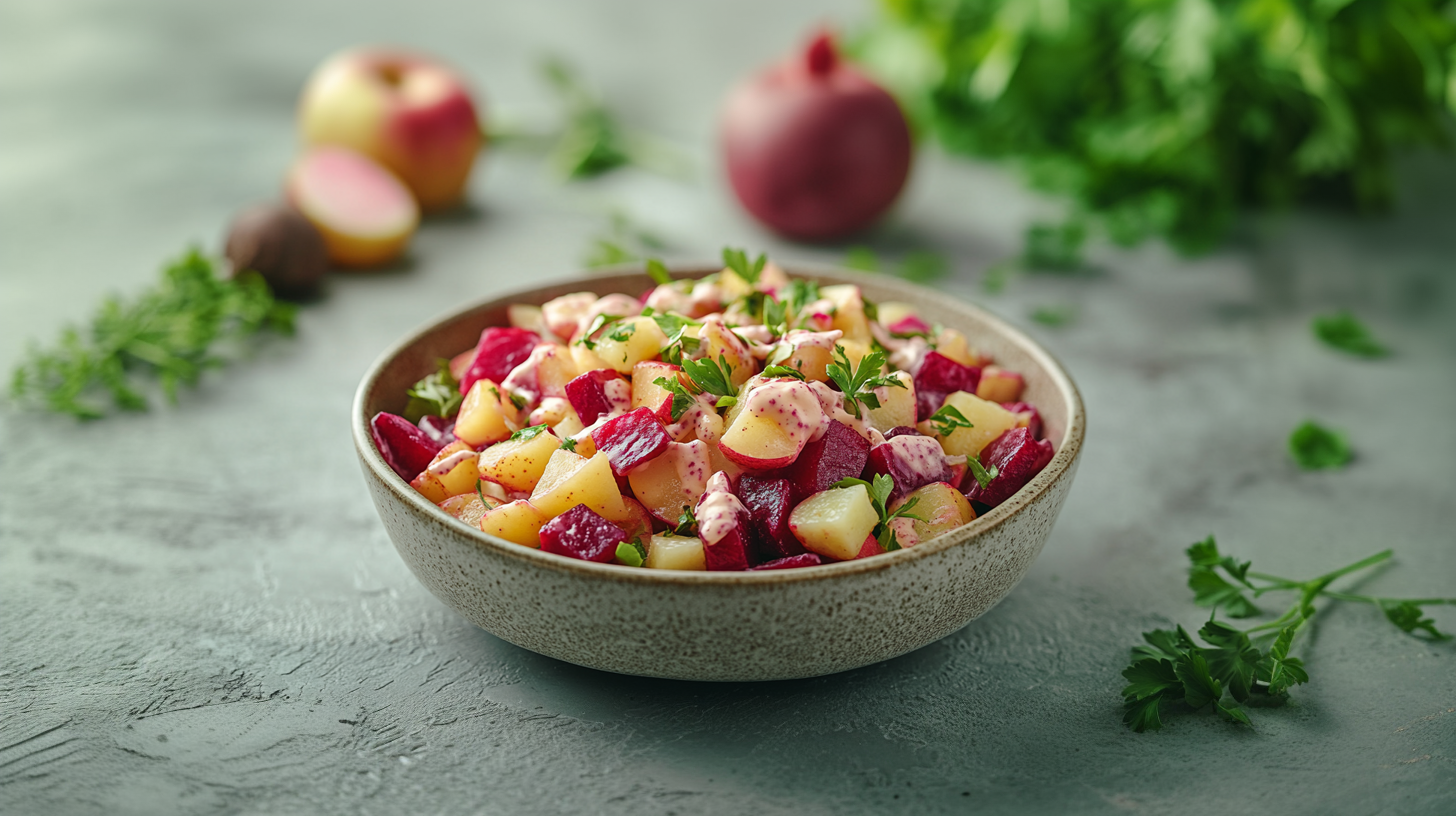 Kartoffel-Rote-Bete-Salat mit Meerrettichdressing: absolut köstlich ...