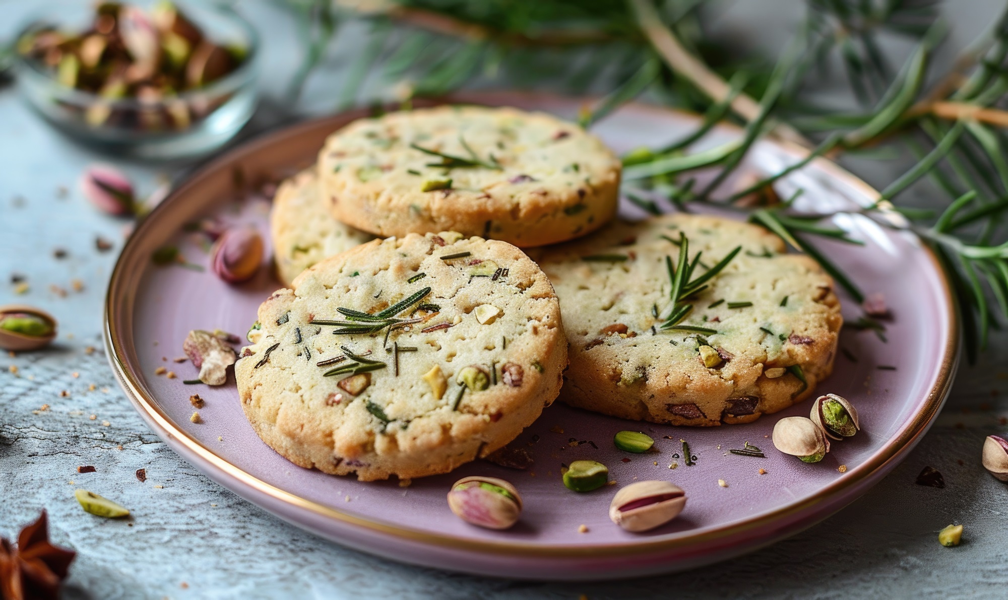 Pistazien-Rosmarin-Shortbread: butterzartes Gebäck - Leckerschmecker