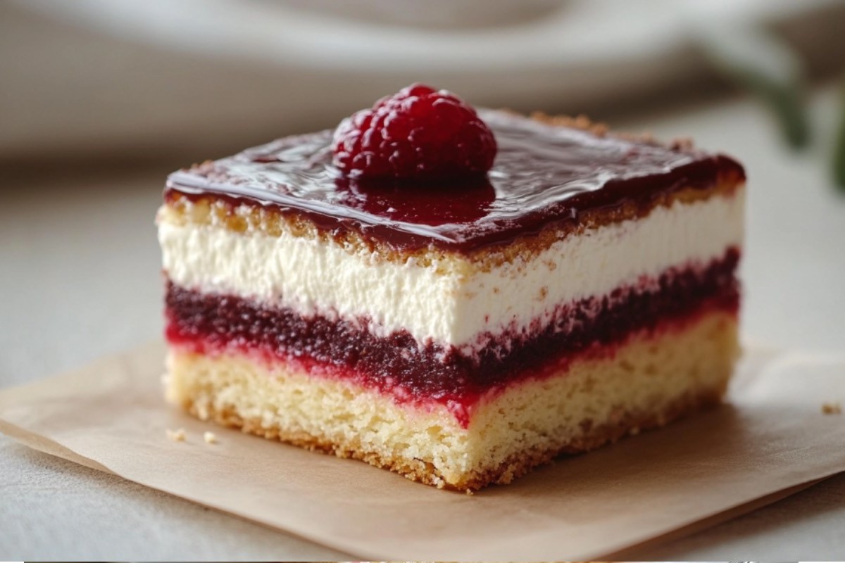Ein Stück Säufertorte auf einem Teller.
