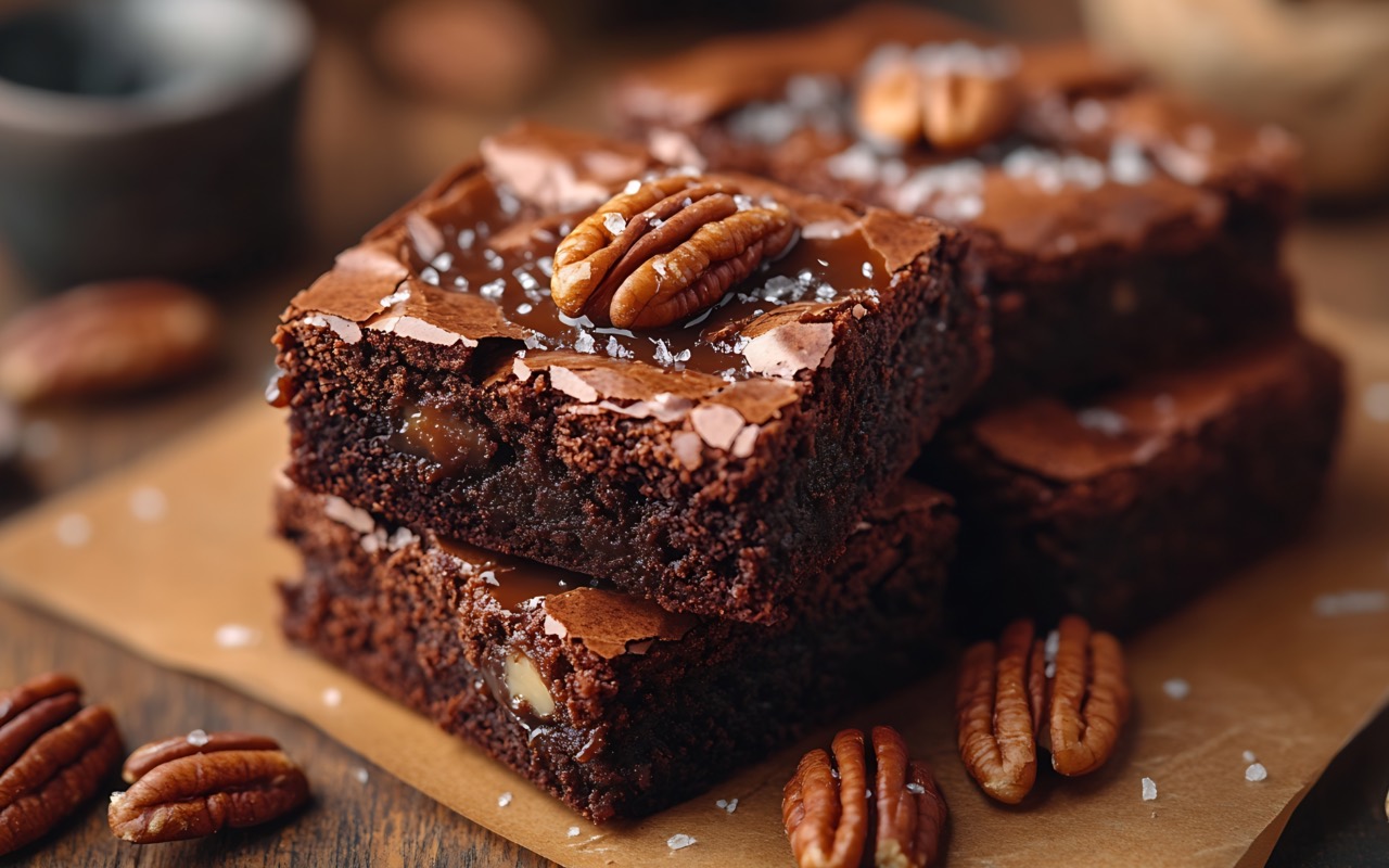 Salted-Caramel-Brownies mit Pekannüssen: süß-salziger Genuss ...