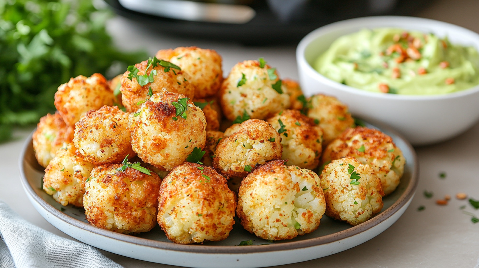 Blumenkohl-Käse-Bällchen aus dem Airfryer: leckere Snack-Idee ...