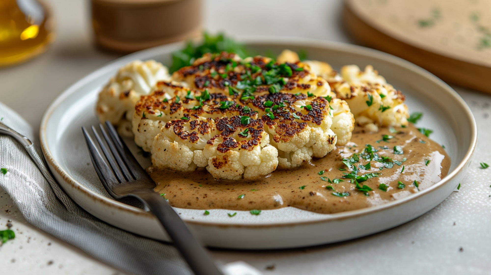 Blumenkohl-Steak mit Pfeffersoße: köstlich &amp; schnell gemacht ...