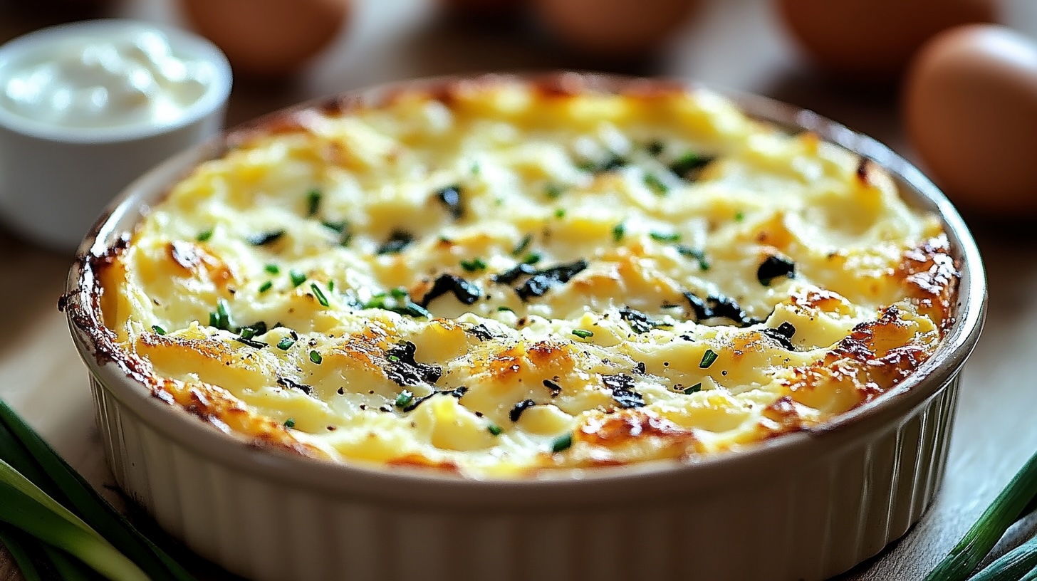 Gebackene Eier mit Hüttenkäse und Mozzarella: Frühstücksidee ...