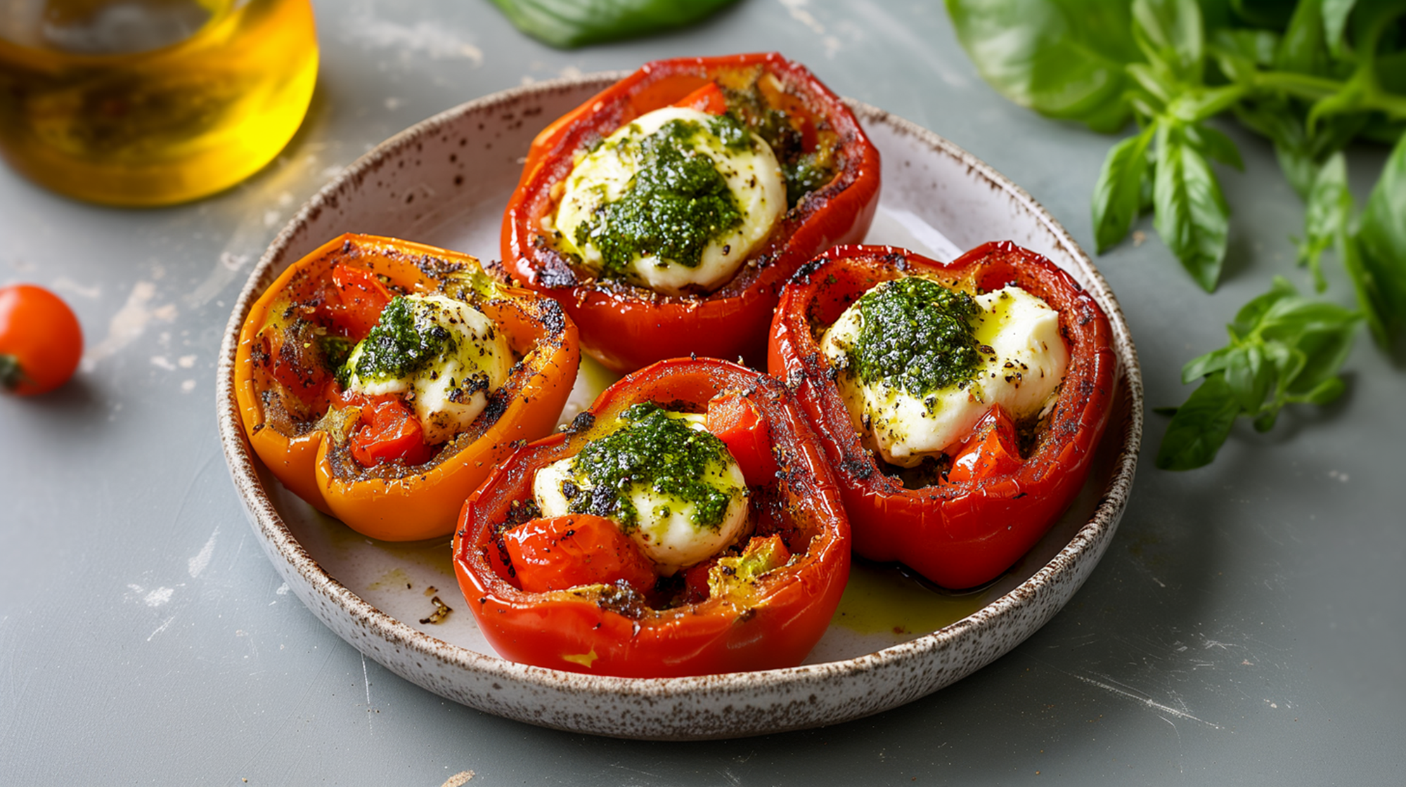 Gefüllte Paprika à la Caprese mit Pesto: Italien auf dem Teller ...