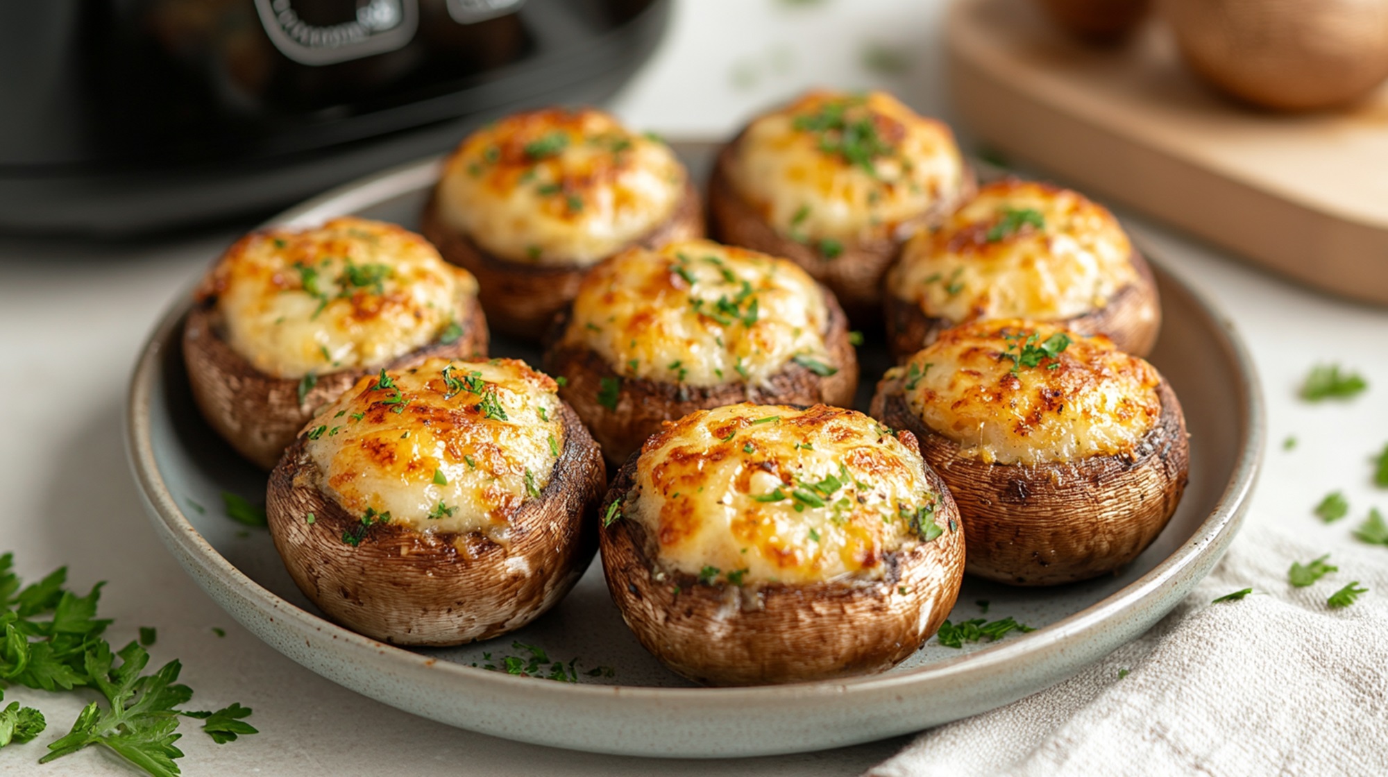 Gefüllte Champignons aus dem Airfryer: leckeres Fingerfood ...