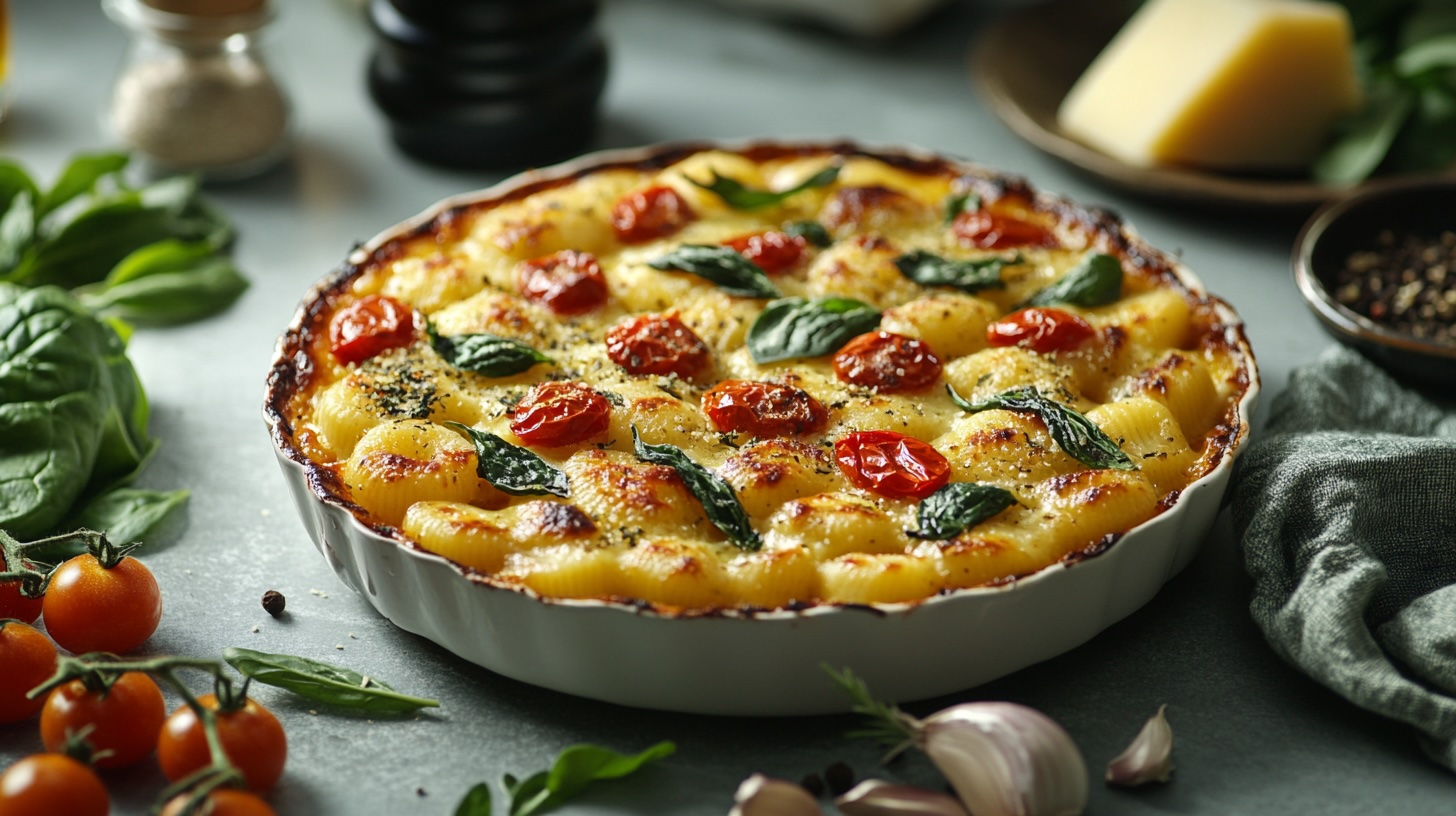 Gnocchi-Spinat-Gratin mit Tomaten und Gorgonzola: Genussrezept ...