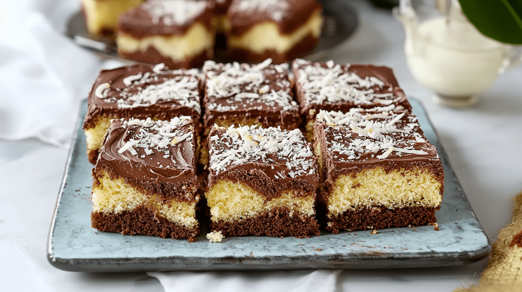 Schoko-Kokos-Kuchen vom Blech: schmeckt wie Bounty - Leckerschmecker