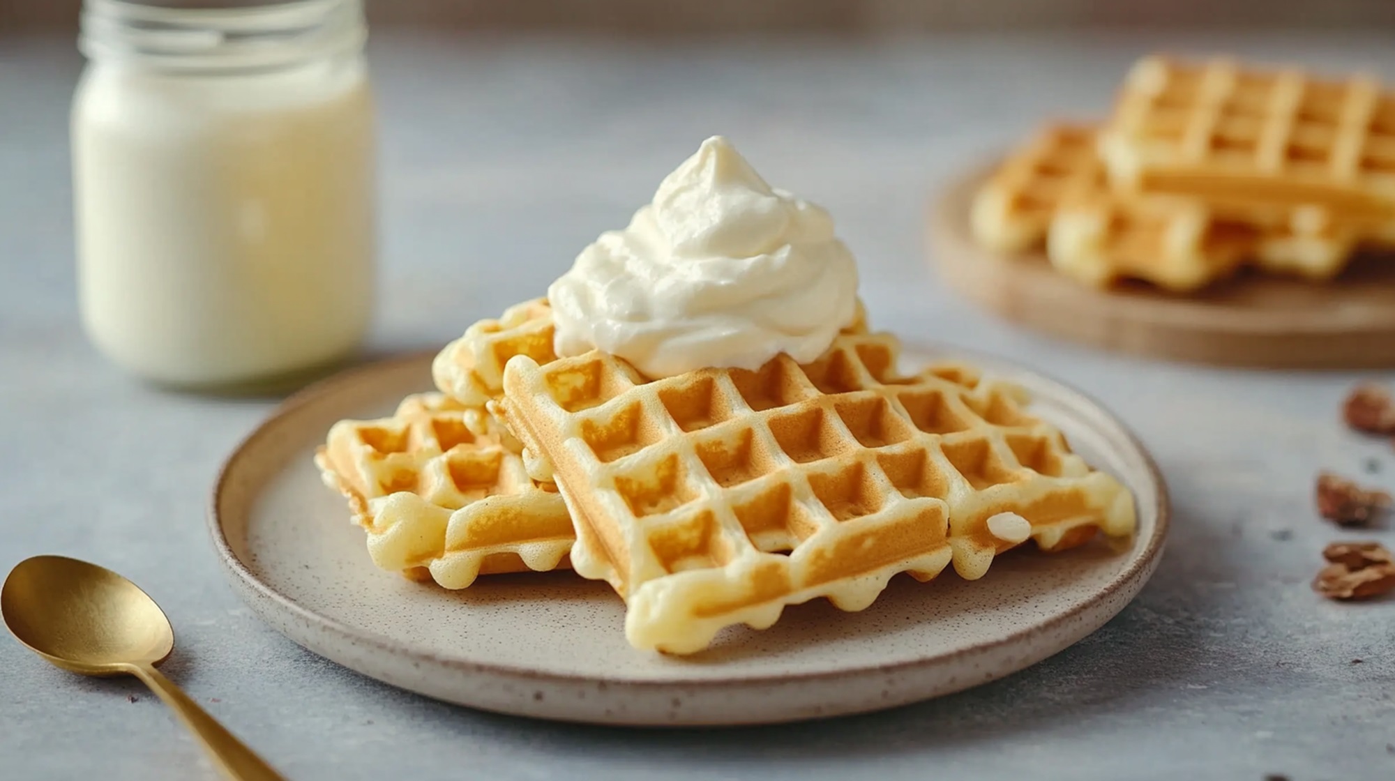Vanille-Joghurt-Waffeln: süß, fluffig und lecker - Leckerschmecker