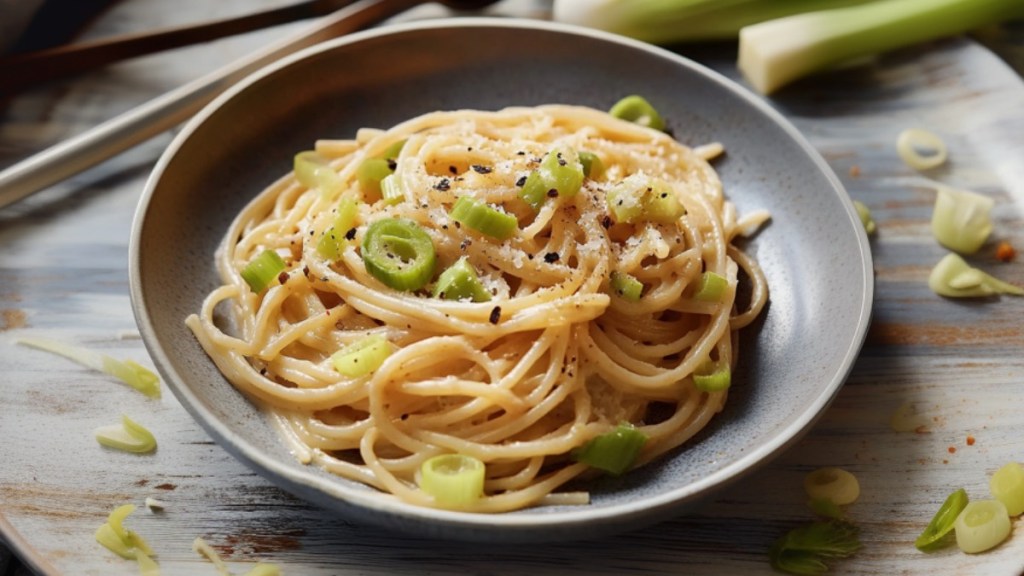 Spaghetti mit Lauch-Sahnesoße: cremig, frisch, mit feiner Zitronennote