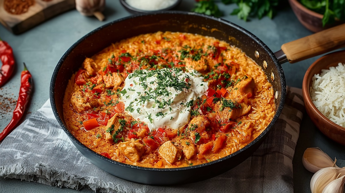 Hähnchen-Paprika-Pfanne mit Reis: schnelle Feierabendküche ...