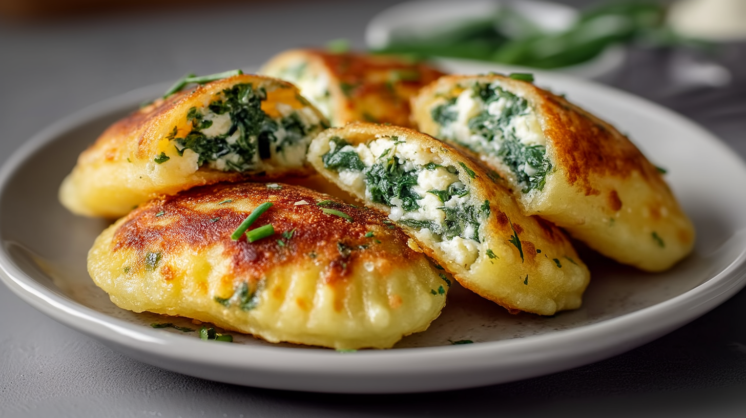 Kartoffeltaschen mit Frischkäse-Spinatfüllung einfach nachgemacht ...