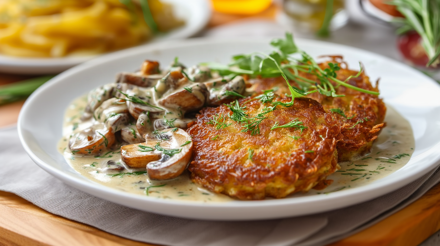 Mozzarella-Rösti mit traumhaft cremiger Soße - Leckerschmecker