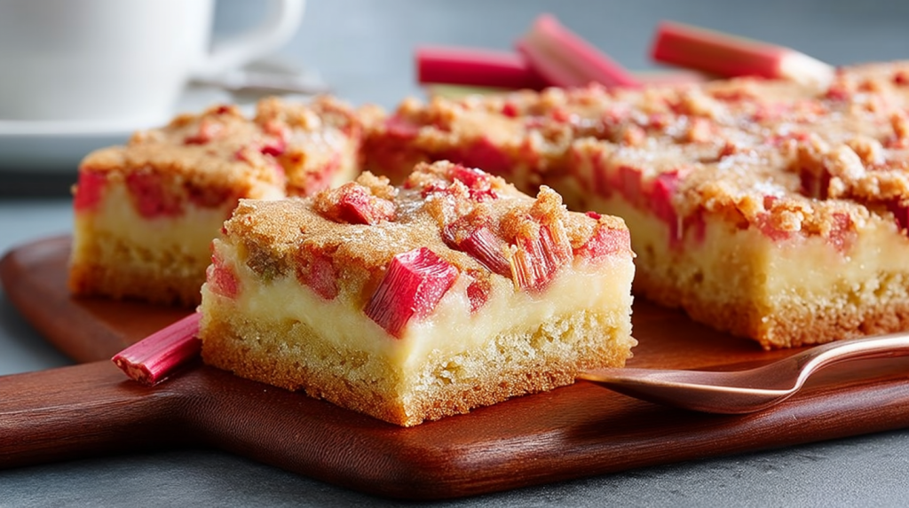 Klassiker vom Blech: Wir backen Rhabarber-Puddingkuchen