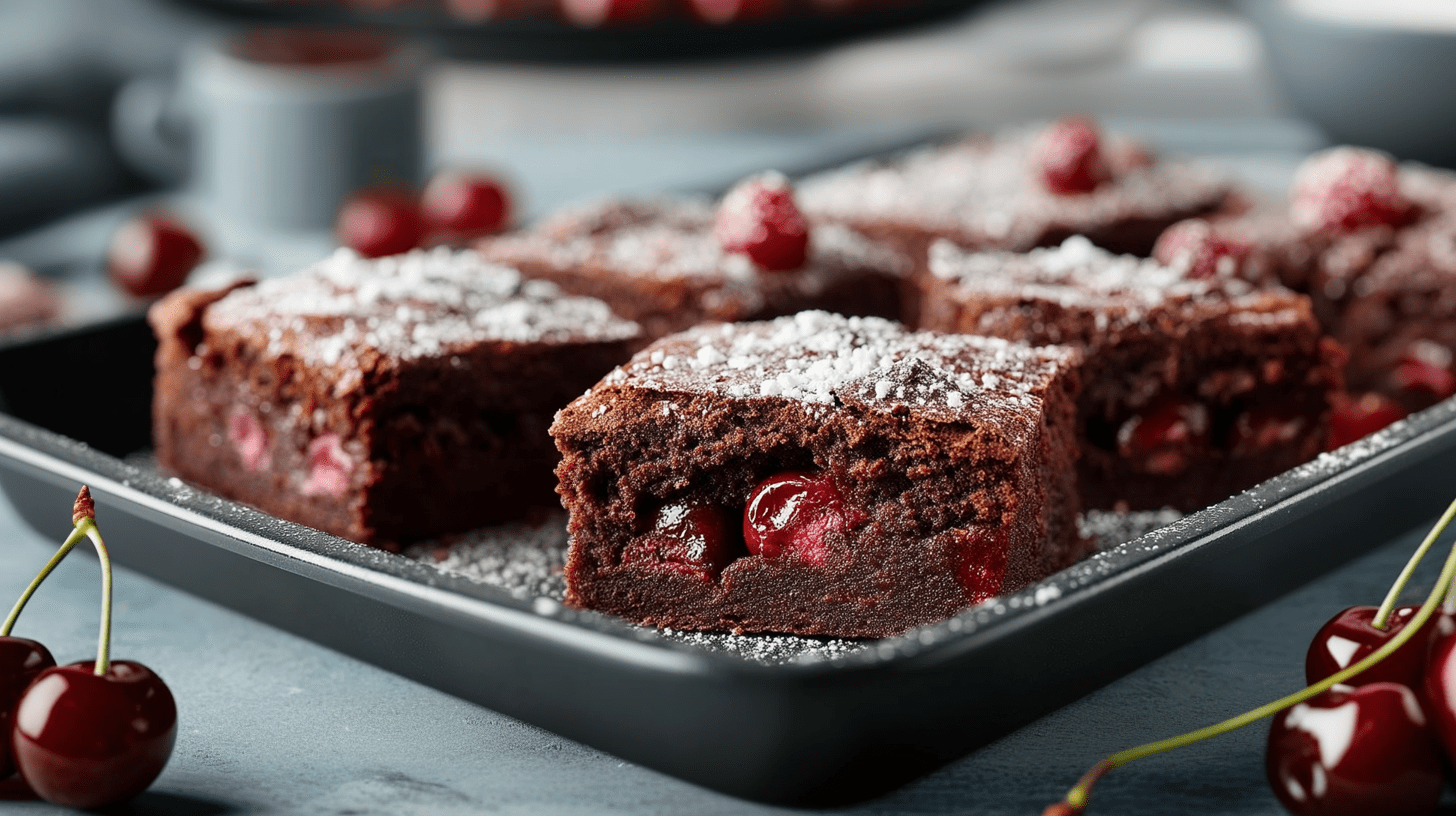 Schoko-Kirsch-Kuchen vom Blech: schnelles Blechkuchen-Rezept ...