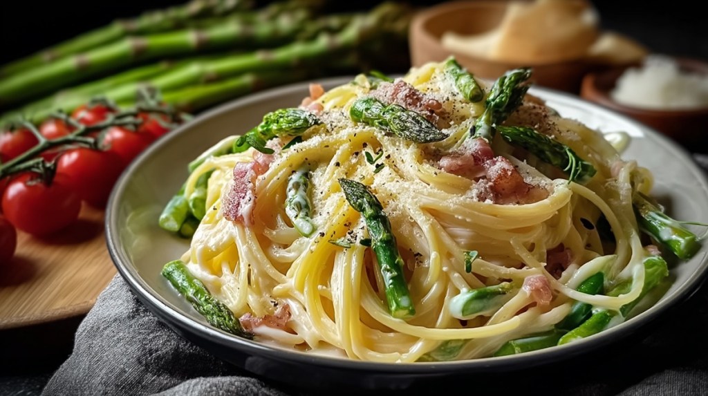 Spargel Carbonara