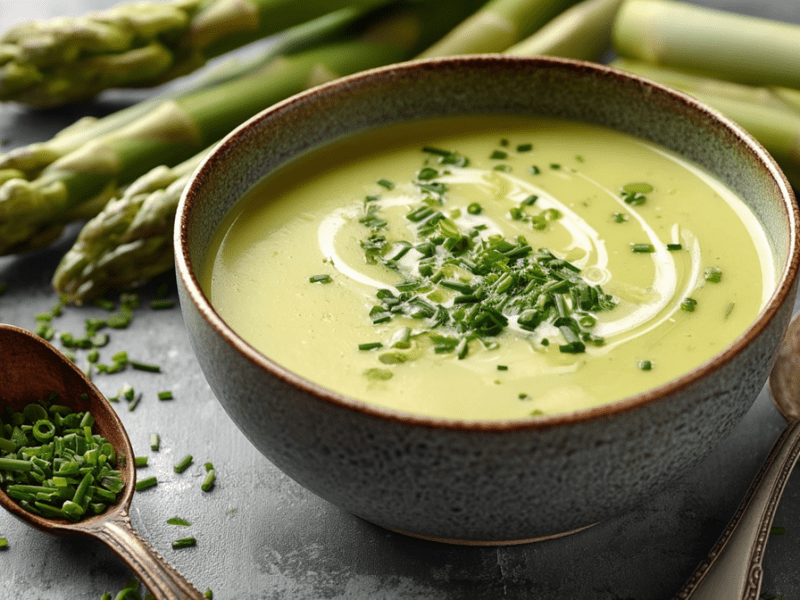Frisch vom Markt direkt in die Schüssel: Spargel-Lauch-Suppe