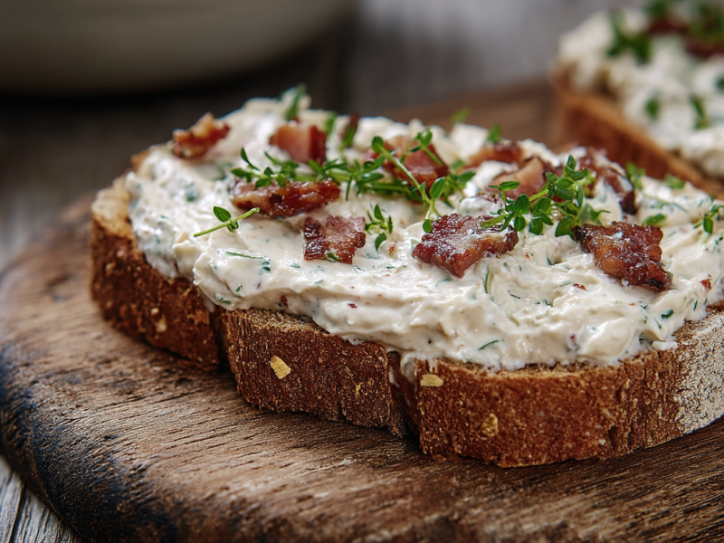 Brotaufstrich für Champions: So lecker schmecken Frischkäse und Bacon zusammen