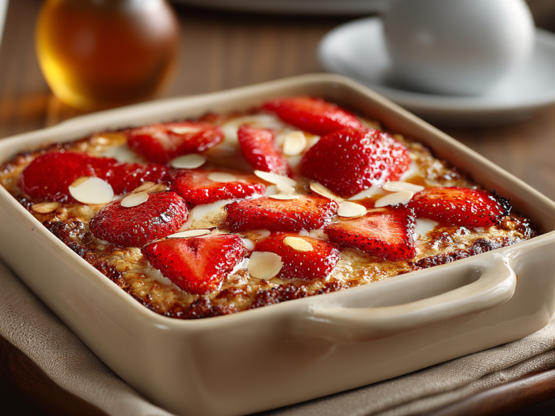 Dieses gebackene Erdbeer-Porridge ist perfekt für deinen Morgen