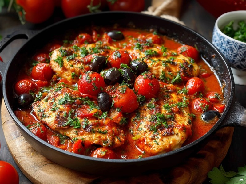 Griechische Hähnchenpfanne: mediterranes One-Pan-Gericht