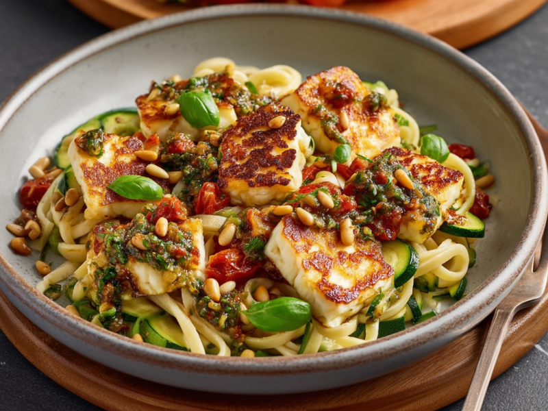 Diese Halloumi-Zucchini-Nudeln sind ein perfektes Feierabendgericht