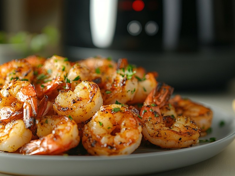 Knoblauch-Garnelen aus dem Airfryer: in weniger als 15 Minuten ans Meer