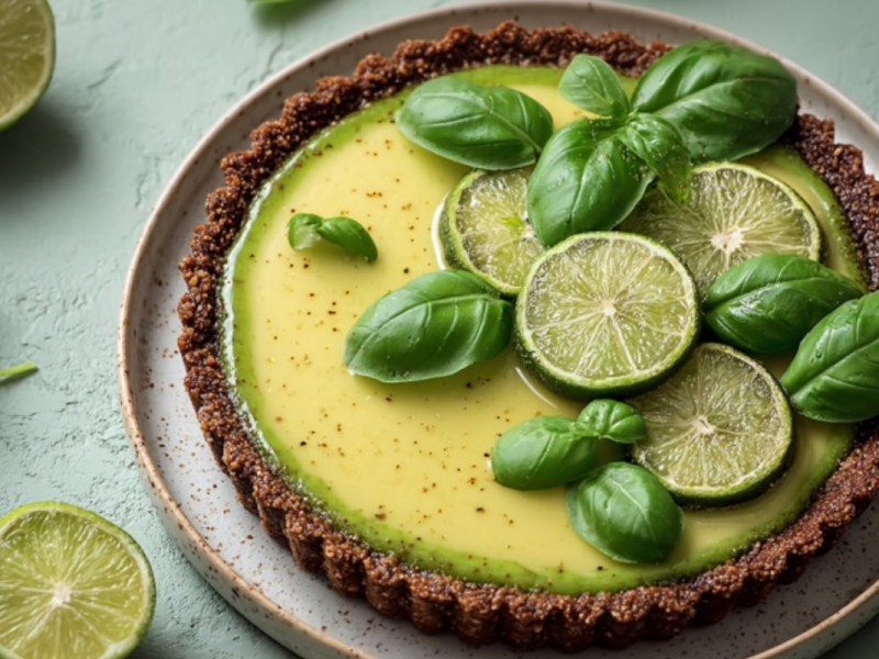 Limetten-Basilikum-Tarte: frisch, lecker, ungewöhnlich