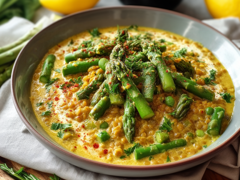 Warm, würzig und wunderbar: Linsen-Spargel-Curry