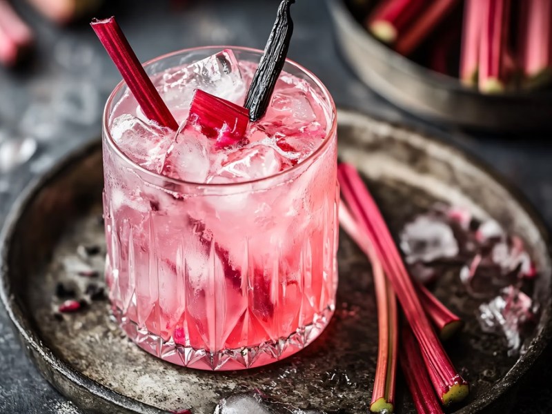 Rhabarber Gin Tonic: Frühling im Glas