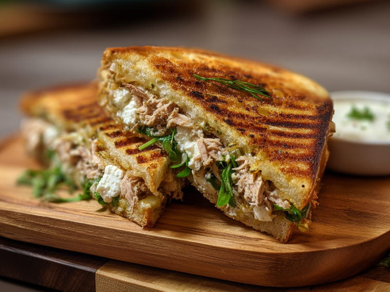 Zauber dir knusprige Thunfisch-Feta-Sandwiches aus dem Kontaktgrill