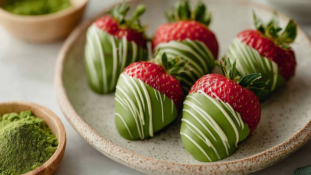 Matcha-Erdbeeren: leckeres Dessert aus nur 4 Zutaten
