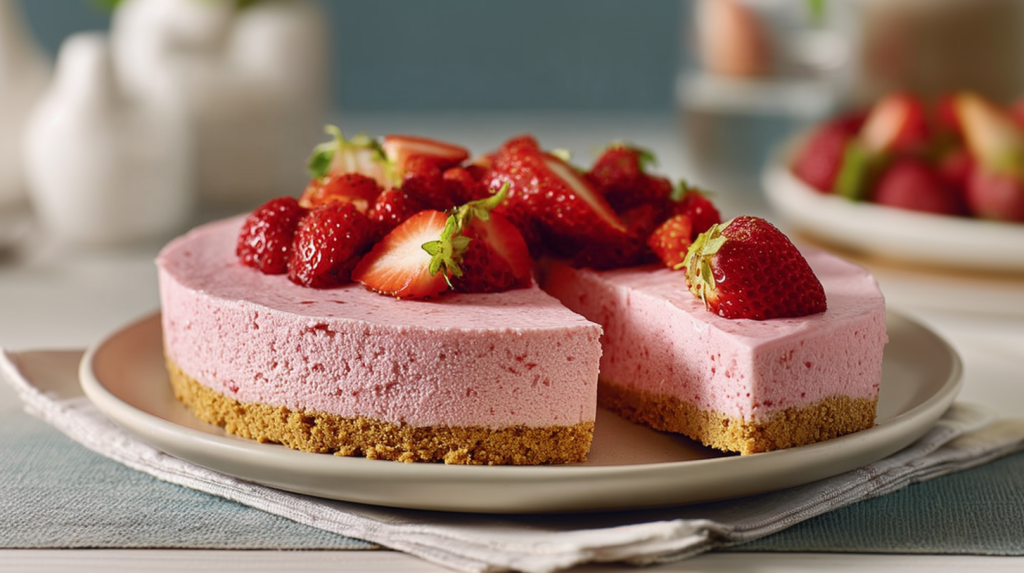 Frisch und fruchtig: Skyr-Erdbeertorte ohne Backen