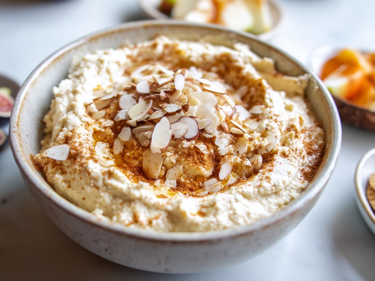 Ausprobieren lohnt sich: süßes Hummus mit Kokos und Mandel